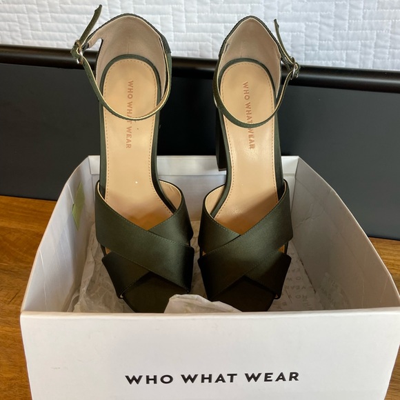 NWOT Who What Wear Green platform sandals - Picture 2 of 5